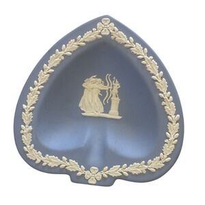 Wedgwood Jasperware Blue Heart Shaped Trinket Jewelry‎ Dish